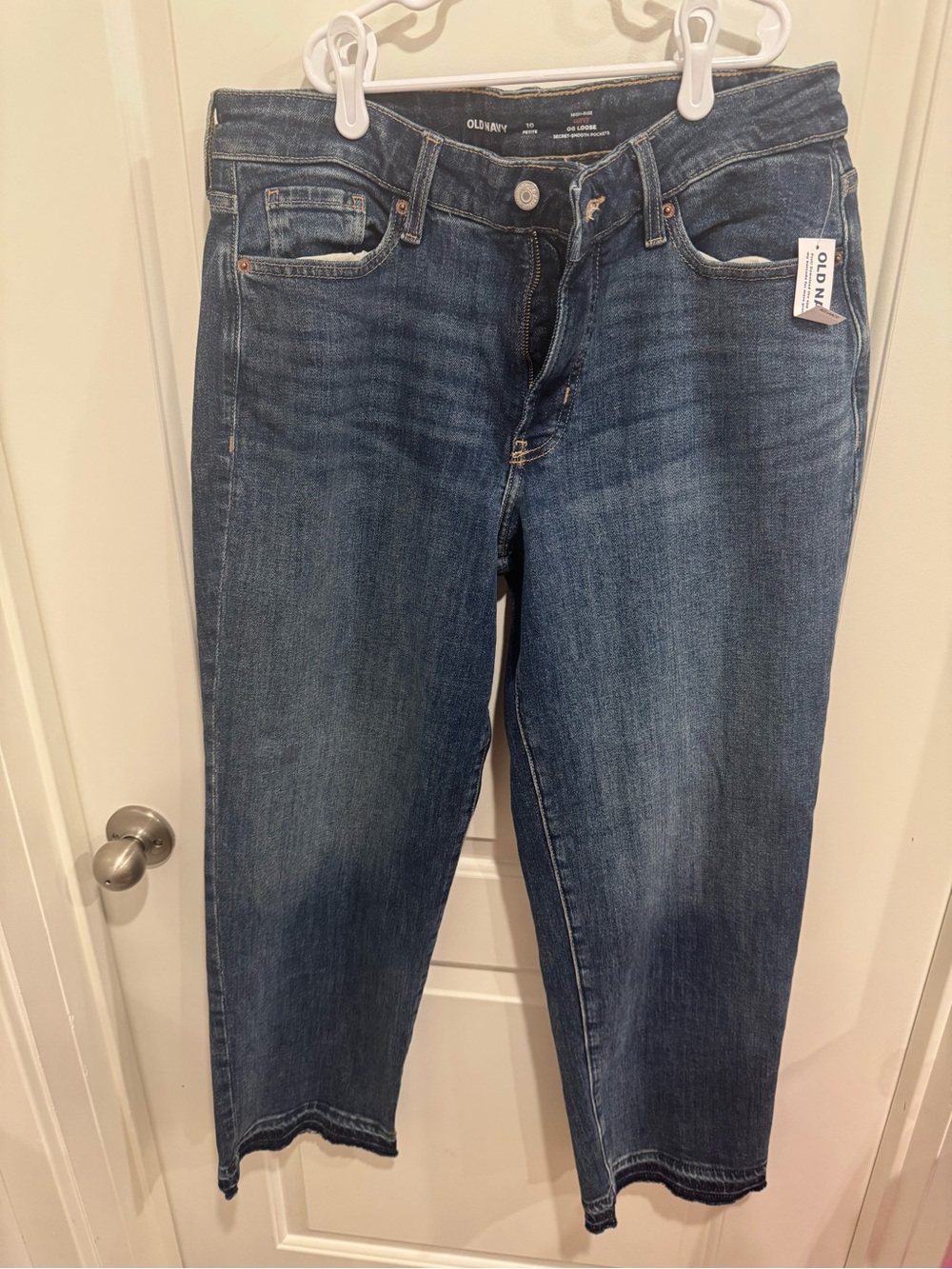 Old Navy Women's Dark Blue Cropped Straight Jeans